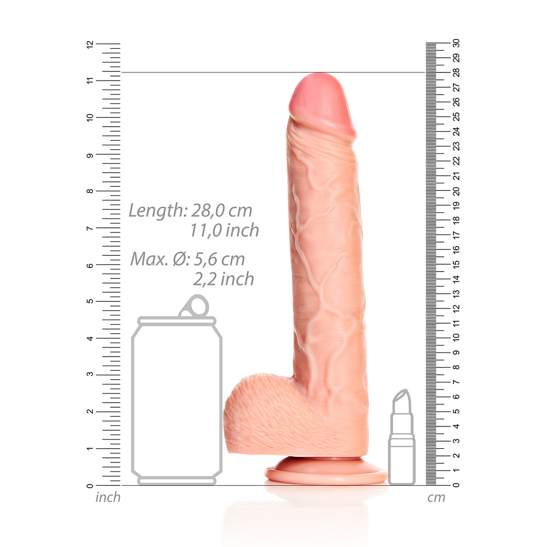 Realrock Straight Realistic Dildo With Balls And Suction Cup 10 / 25,5 Cm