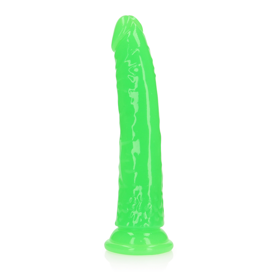Realrock Slim Realistic Dildo With Suction Cup Glow In The Dark 8'' / 20 Cm
