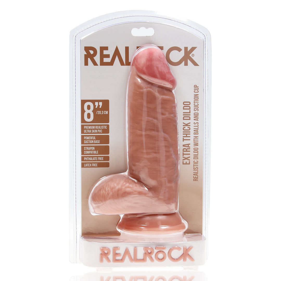 Realrock Extra Thick Straight With Balls 8 / 20,3 Cm Flesh