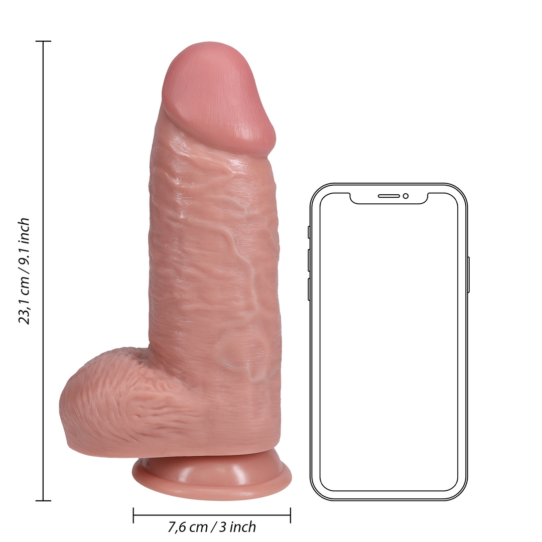 Realrock Extra Thick Straight With Balls 9 / 23 Cm Flesh