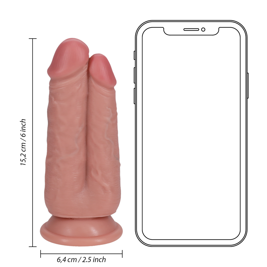 Realrock Two In One Dildo 5/6 12,7/15,2 Cm Flesh