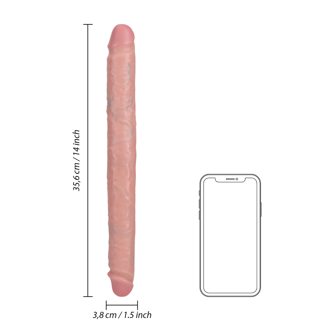 Realrock Slim Double Ended Dong 14 / 35,6 Cm Flesh
