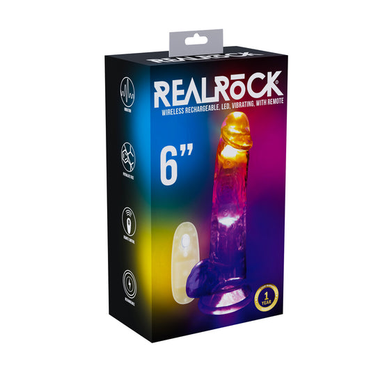 Realrock Led Glow Vibrerende Dildo Met Ballen 15 Cm