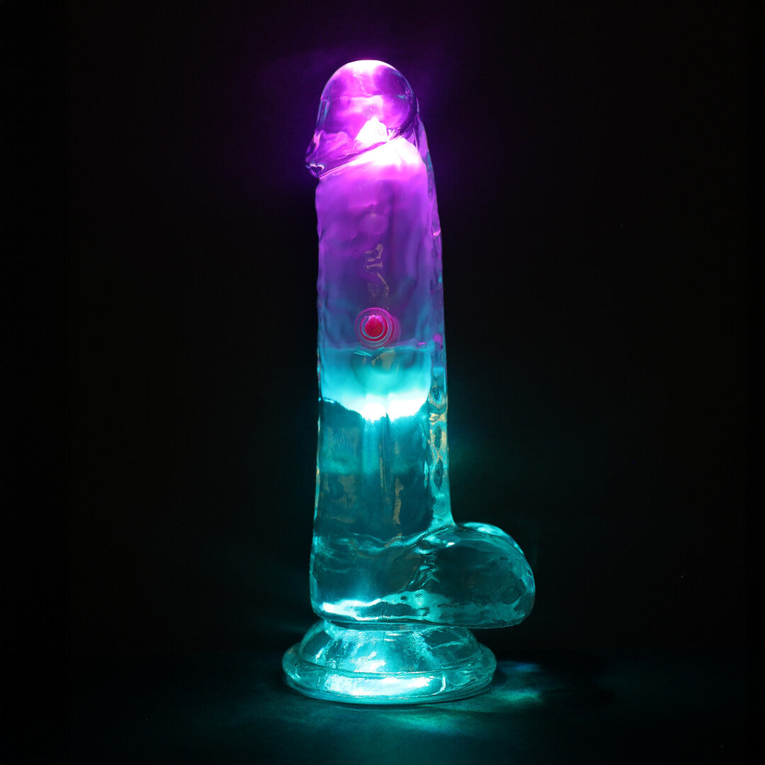 Realrock Led Glow Vibrerende Dildo Met Ballen 15 Cm