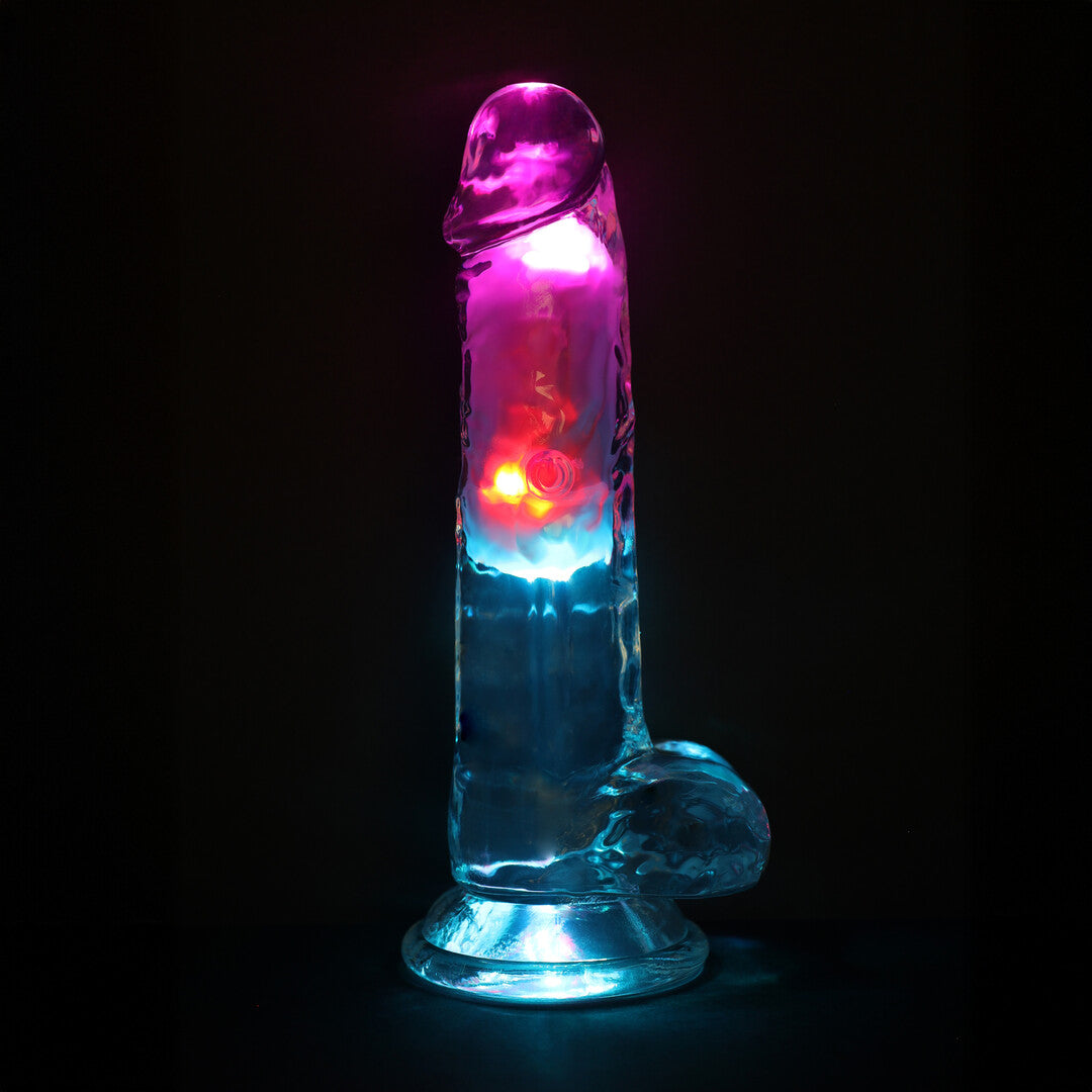 Realrock Led Glow Vibrerende Dildo Met Ballen 18 Cm