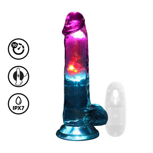 Realrock Led Glow Vibrerende Dildo Met Ballen 18 Cm