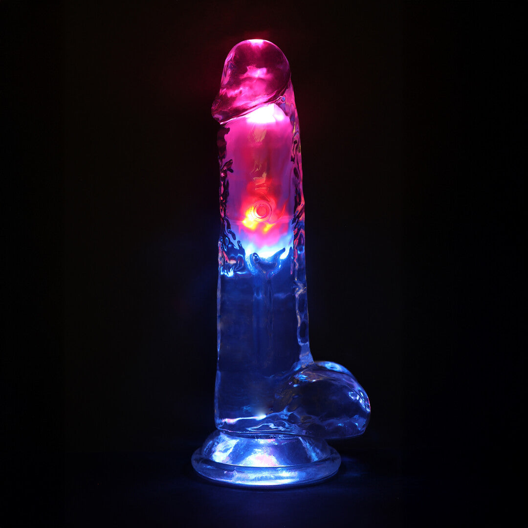 Realrock Led Glow Vibrerende Dildo Met Ballen 20 Cm