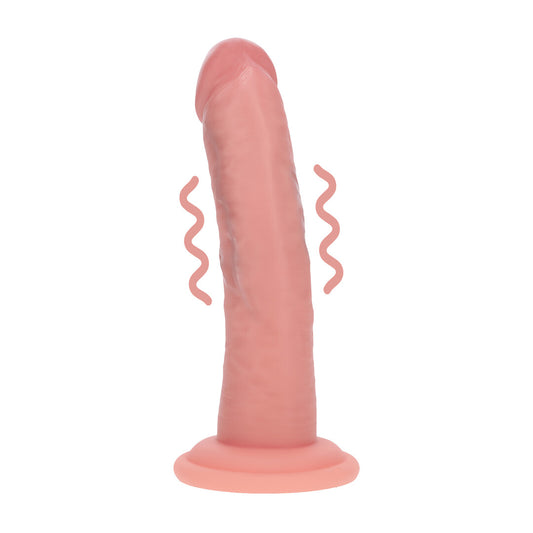 RealRock Dual Density Silicone Curved Realistic Vibrating Dildo With Suction Cup 6 / 15,5 Cm Flesh