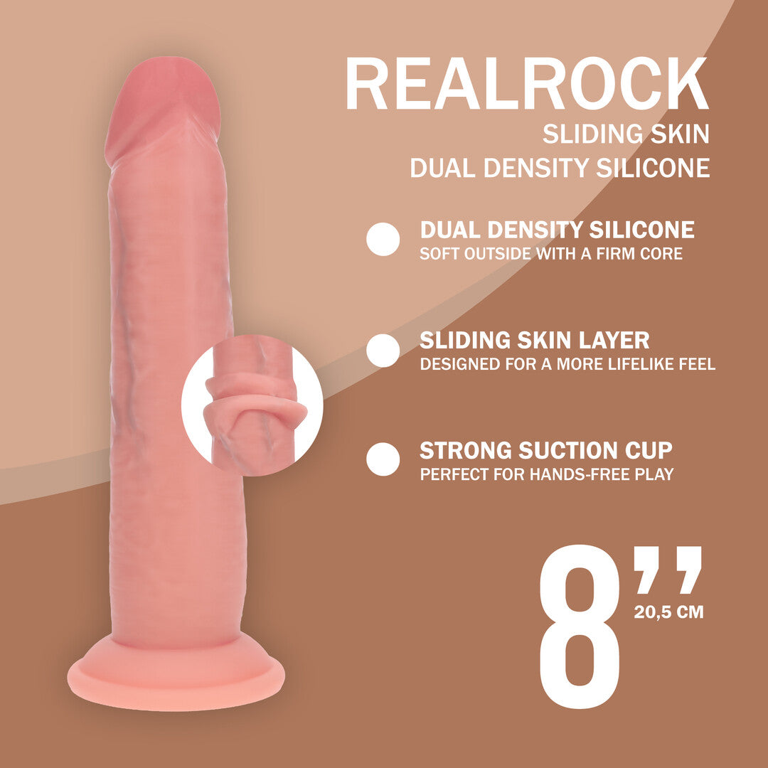 RealRock Dual Density Silicone Realistic Sliding Skin Dildo 8 / 20,5 Cm Flesh