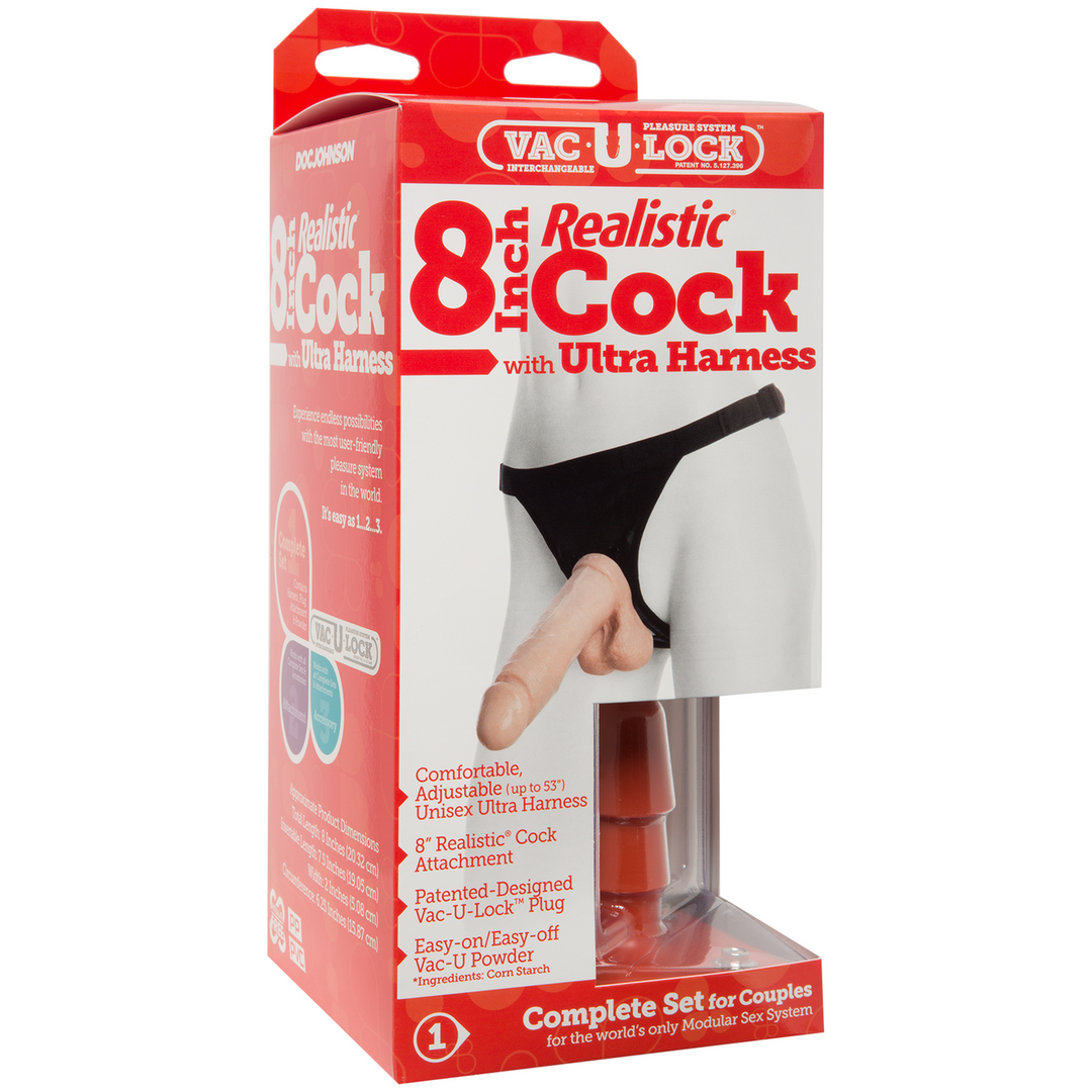 Realistic Cock + Ultra Harness 8 / 20 Cm
