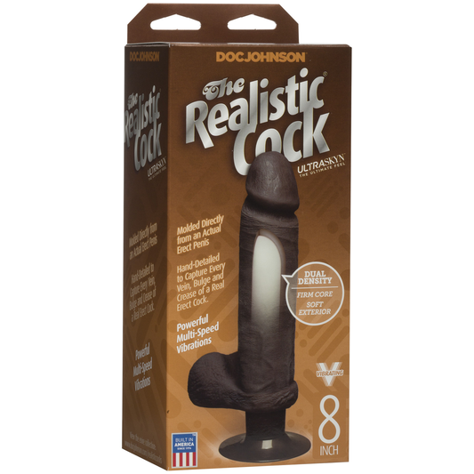 Vibrating Ultraskyn Dildo 8 / 20 Cm Black