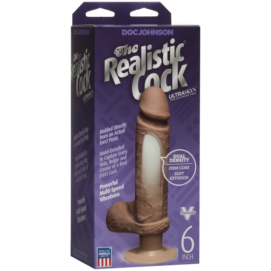 Vibrating Ultraskyn Dildo 6 / 15 Cm Bruin