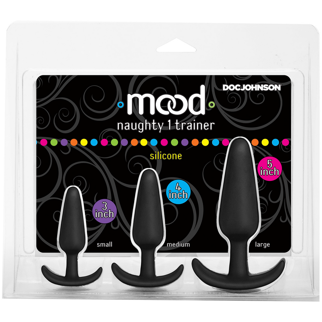 Naughty 1 Butt Plug Trainer Set Black