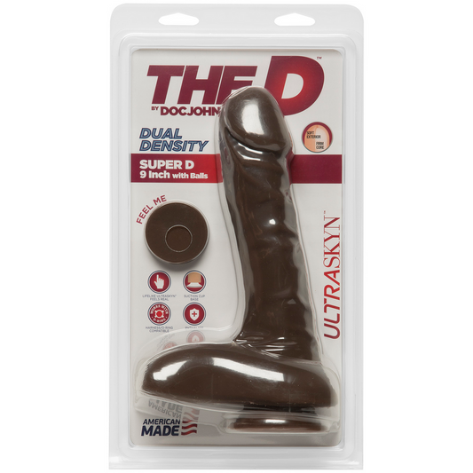Super D Realistic Ultraskyn Dildo With Balls 9 / 22 Cm Black