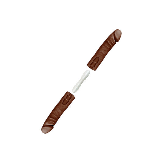 Double D Realistic Double Ultraskyn Dildo 16 / 40 Cm Brown