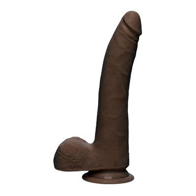 D Slim Realistic Ultraskyn Dildo With Balls 2 Pieces Black