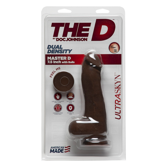 Master D Realistic Ultraskyn Dildo With Balls 7 / 19 Cm Black