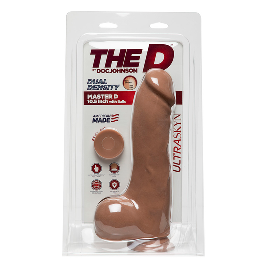 Master D Realistic Ultraskyn Dildo With Balls 10 / 25 Cm Brown