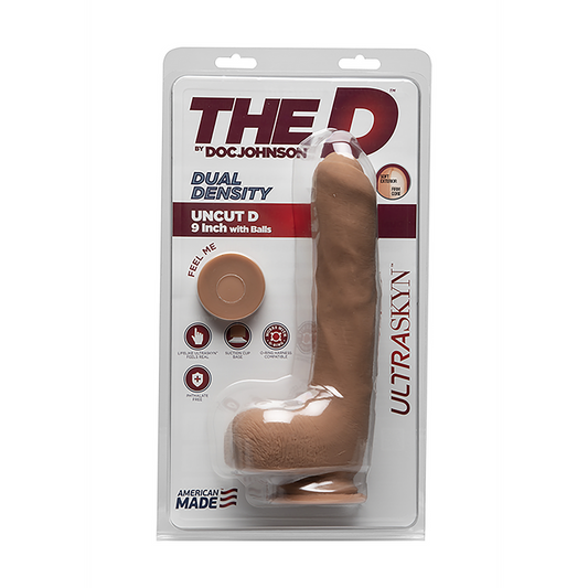 Uncut D Realistic Ultraskyn Dildo With Balls 9 / 22 Cm Brown