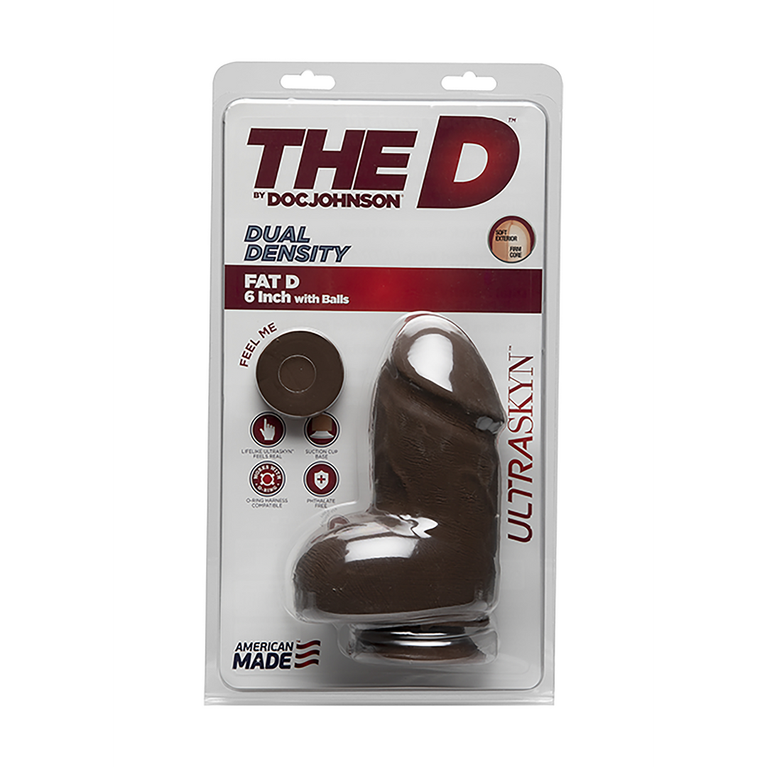 Fat D Realistic Ultraskyn Dildo With Balls 6 / 15 Cm Black