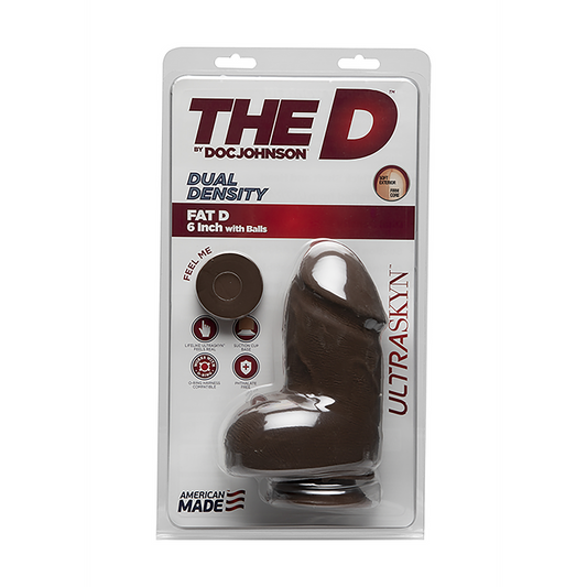 Fat D Realistic Ultraskyn Dildo With Balls 6 / 15 Cm Black