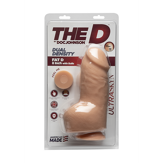 Fat D Realistic Ultraskyn Dildo With Balls 8 / 20 Cm Blank