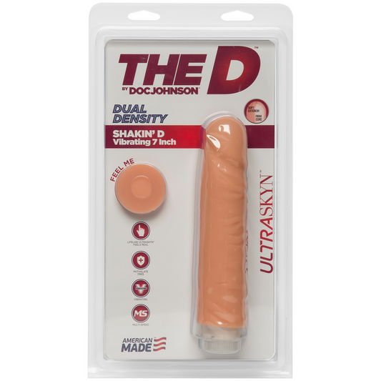 Shakin' D Vibrating Realistic Ultraskyn Dildo 7 / 18 Cm Wit