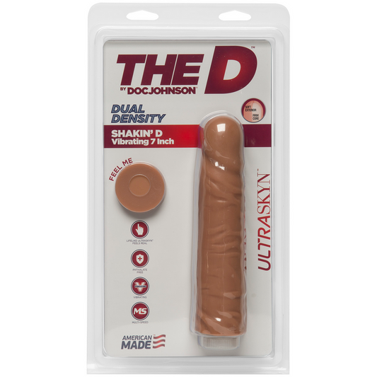 Shakin' D Vibrating Realistic Ultraskyn Dildo 7 / 18 Cm Blank