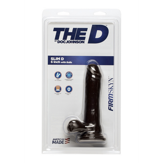 Slim D Realistic Firmskyn Dildo With Balls 6 / 15 Cm Black