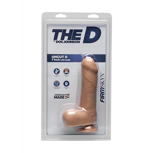 Uncut D Realistic Firmskyn Dildo With Balls 7 / 18 Cm White