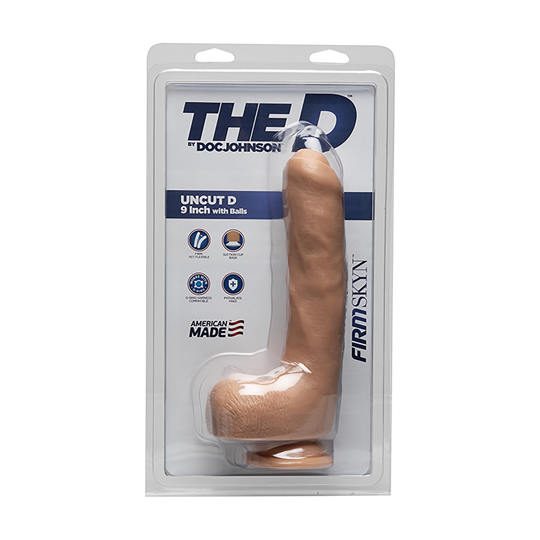 Uncut D Realistic Firmskyn Dildo With Balls 9 / 22 Cm White