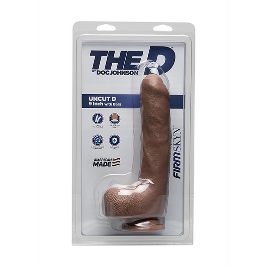 Uncut D Realistic Firmskyn Dildo With Balls 9 / 22 Cm Brown