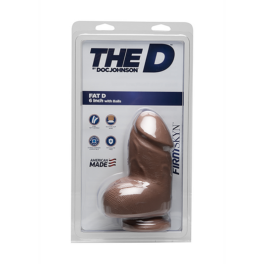 Fat D Realistic Firmskyn Dildo With Balls 6 / 15 Cm Brown
