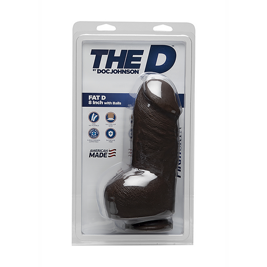 Fat D Realistic Firmskyn Dildo With Balls 8 / 20 Cm Black