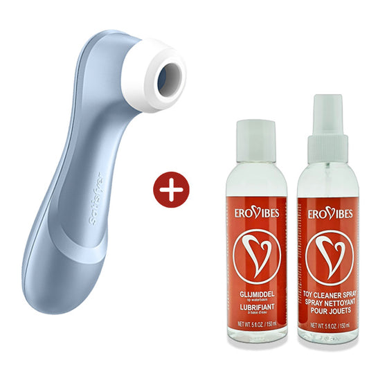 Satisfyer Pro 2 Luchtdruk Vibrator Blauw Voordeelpakket