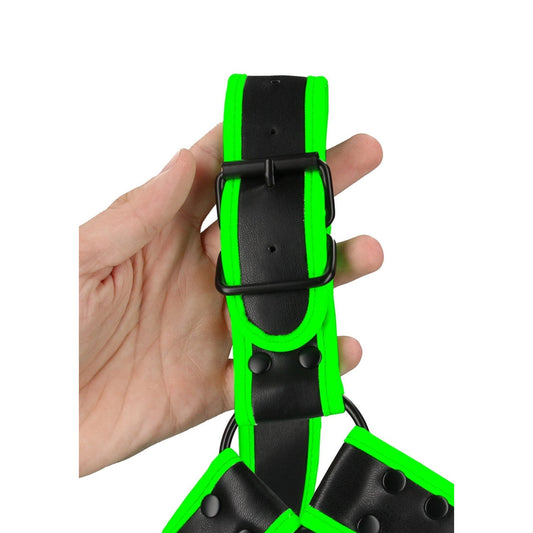 Ouch! Glow in the Dark Bulldog Harnas met Gesp