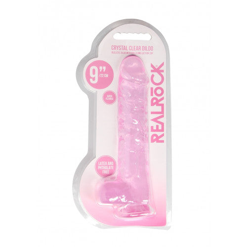 RealRock Realistische Dildo Met Ballen Roos 23 cm